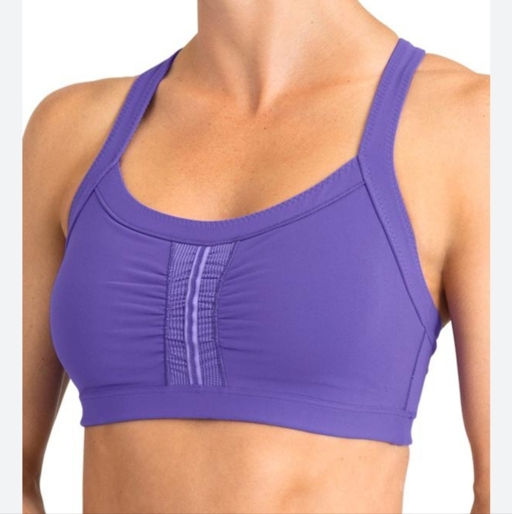 Athleta Womens Freedom Criss Cross Sports Bra Iris Purple  964640 Sz Xl